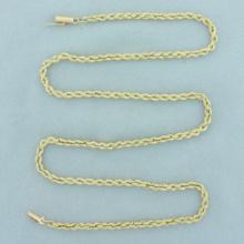 20 Inch Rope Link Chain Necklace In 14k Yellow Gold