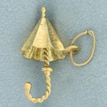 3d Umbrella Charm In 18k Yellow Gold