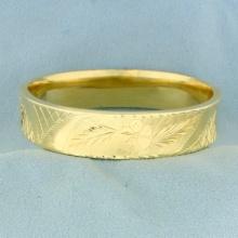 Flower Design Bangle Bracelet In 14k Yellow Gold