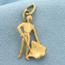 Bull Fighter Pendant In 14k Yellow Gold