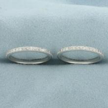 Set Of 2 Diamond Eternity Band Rings In Platinum