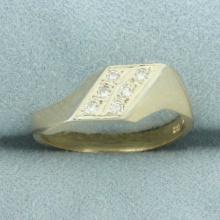 Modern Design Diamond Angular Ring In 14k Yellow Gold