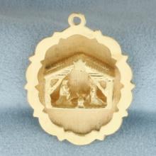 Jesus Nativity Scene Pendant In 14k Yellow Gold