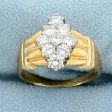 Vintage 1ct Tw Diamond Wedding Ring In 14k Yellow Gold