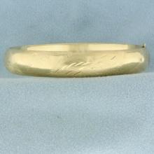 Etched Bangle Bracelet In 14k Yellow Gold