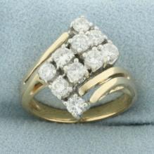 Zigzag Design Diamond Ring In 14k Yellow Gold