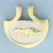 Jaguar Pendant Or Slide In 14k Yellow Gold