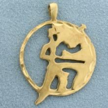 Jazz Or Tap Dancer Pendant In 14k Yellow Gold