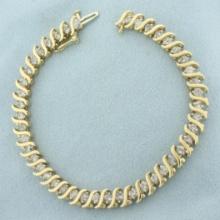 4ct Diamond Tennis Bracelet In 10k Yellow Gold