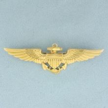 Us Marine Corp Or Naval Aviator Wings Pin In 10k Yellow Gold