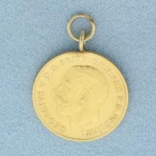 1912 British 1/2 Sovereign Gold Coin Pendant Or Charm