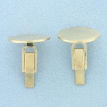 Engravable Disc Cuff Links In 14k Yellow Gold