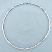 Italian 18 Inch Omega Necklace In 14k White Gold