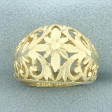 Cut Out Bombe Ring In 14k Yellow Gold