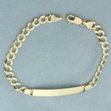 Curb Link Id Bracelet In 10k Yellow Gold