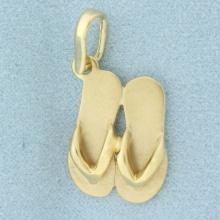 Flip Flops Pendant In 14k Yellow Gold