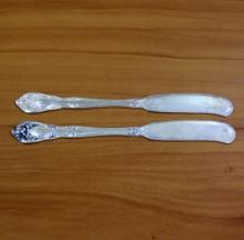 Alvin Chateau Rose Flat Handle Stering Silver Butter Spreaders Set Of 2