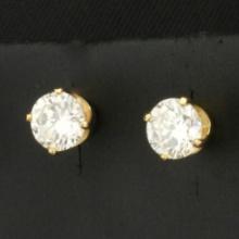 1ct Tw Diamond Stud Earrings In 14k Yellow Gold