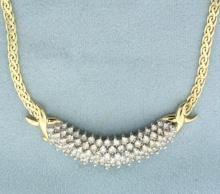 Italian 2.5ct Diamond Necklace In 14k Yellow Gold