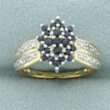 Sapphire And Diamond Ring In 10k Yellow Gold