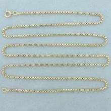 30 Inch Box Link Chain Necklace In 14k Yellow Gold