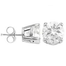 5mm Round Cut White Topaz 1.2ctw Stud Earrings In Sterling Silver