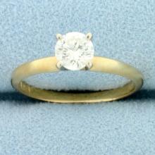 2/3ct Diamond Solitaire Engagement Ring In 14k Yellow And White Gold