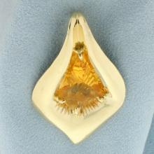 Citrine Statement Pendant In 14k Yellow Gold