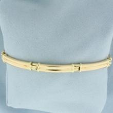 Italian Made Double Tube Link Bracelet In 14k Yellow Gold