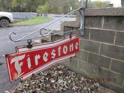 Firestone Sign w/ galvanized hanger (2 sided)