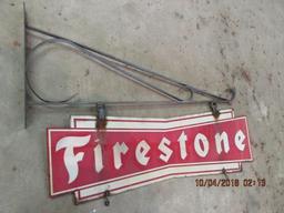 Firestone Sign w/ galvanized hanger (2 sided)