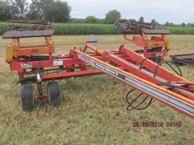 Unverferth Rolling Harrow II, 18' hydraulic fold; pull type