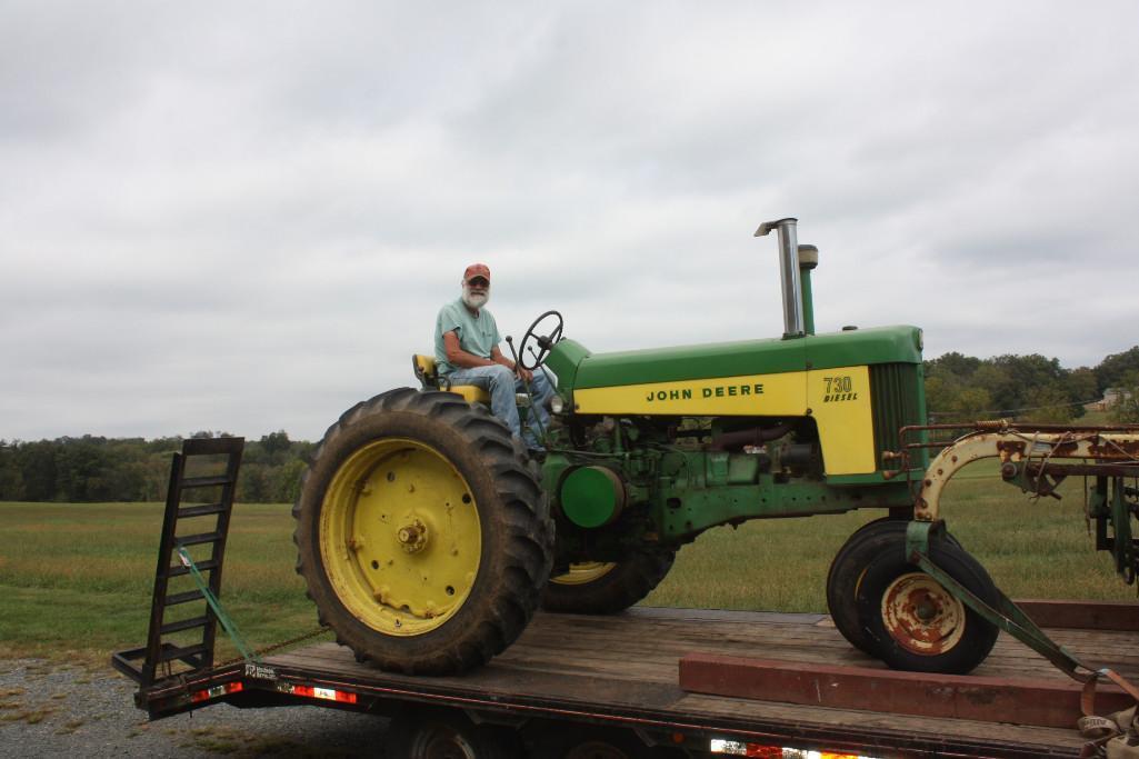 JD 730-D electric start, on 15.5 X 38 tires,