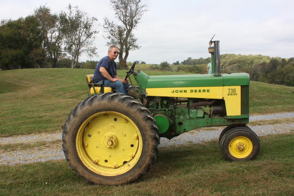 JD 730-D electric start, on 15.5 X 38 tires,