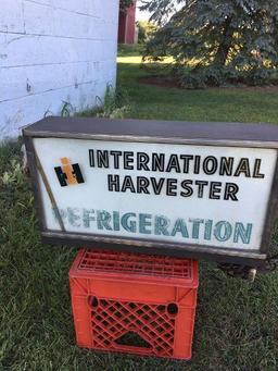 double sided Lighted Sign "International Harvester Refrigeration"