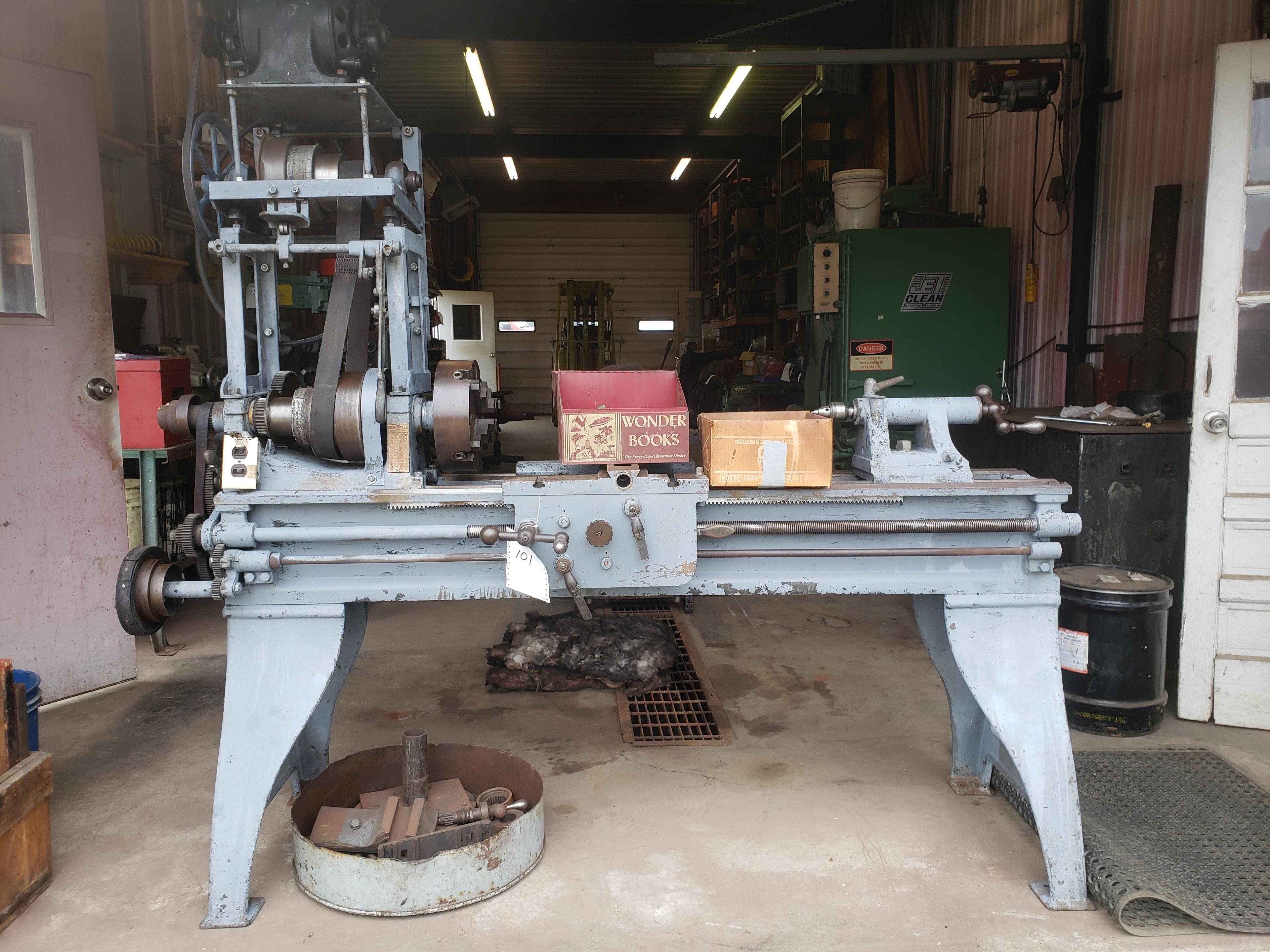 14" x 40" lathe used for polishing crankshafts