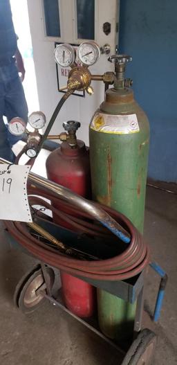 Acetylene torch set with cart