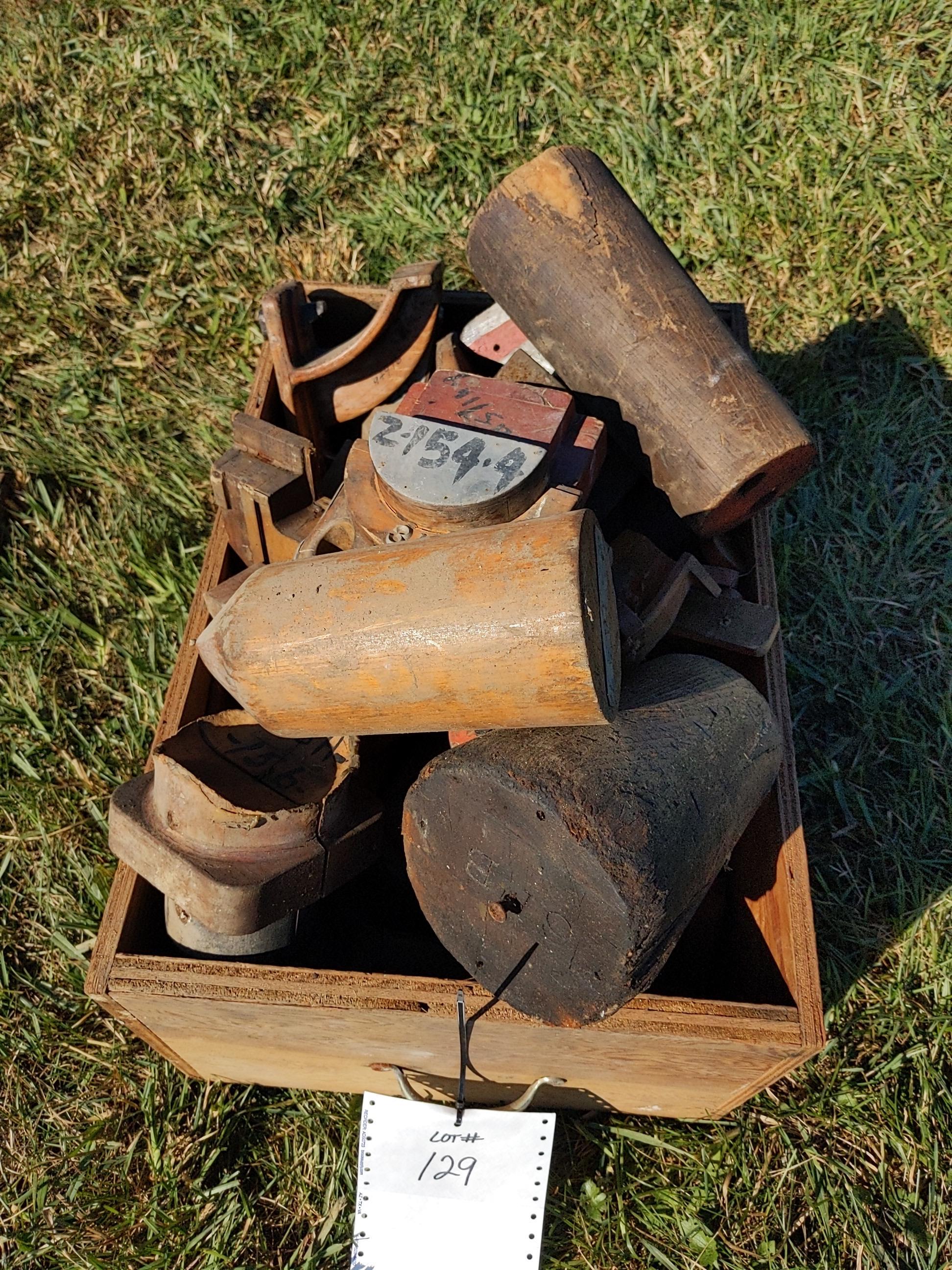 Box of Frick wooden foundry molds