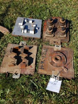 Lot of 4 Frick wooden foundry molds