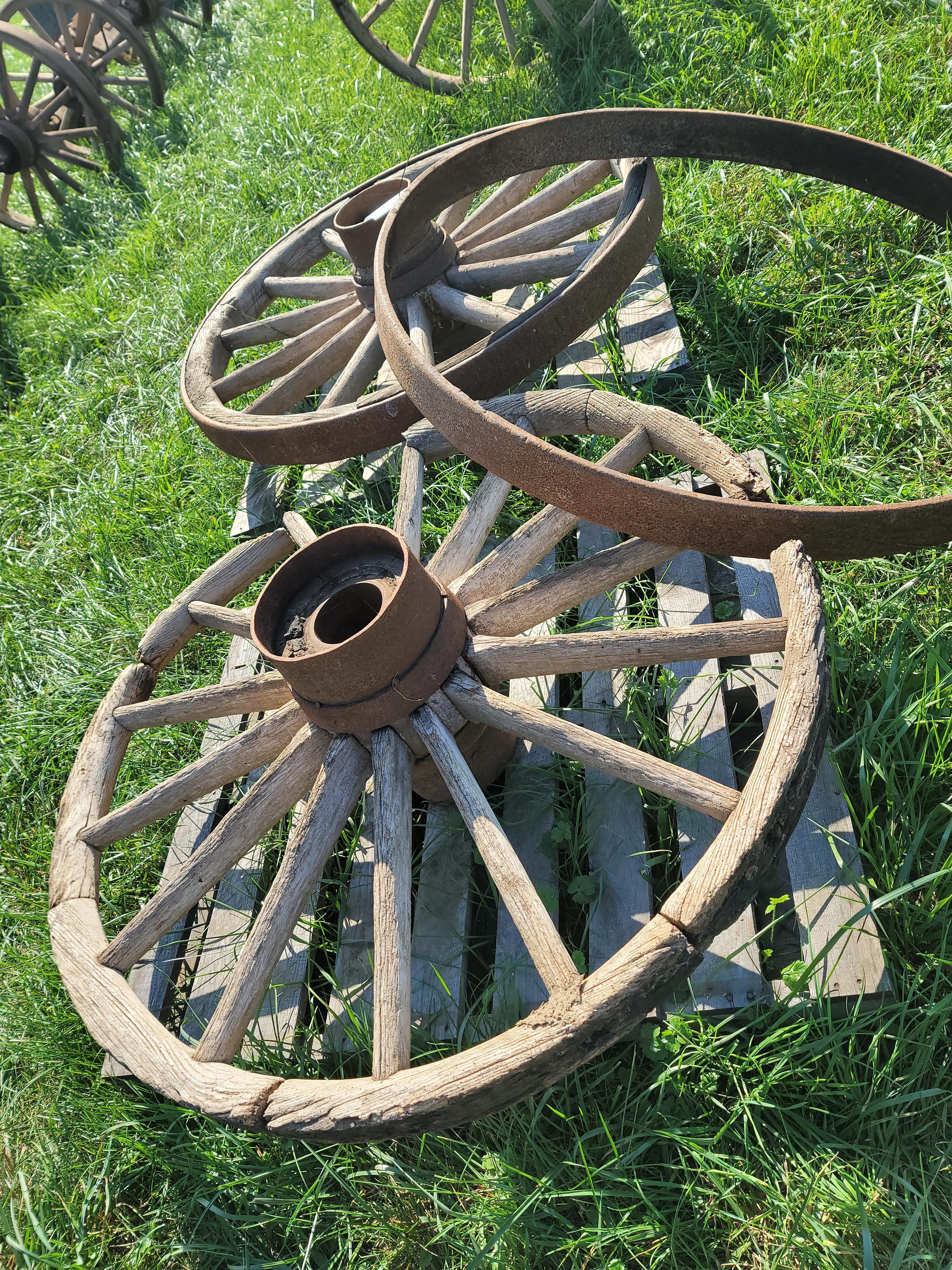 2 Conestoga style wagon wheels