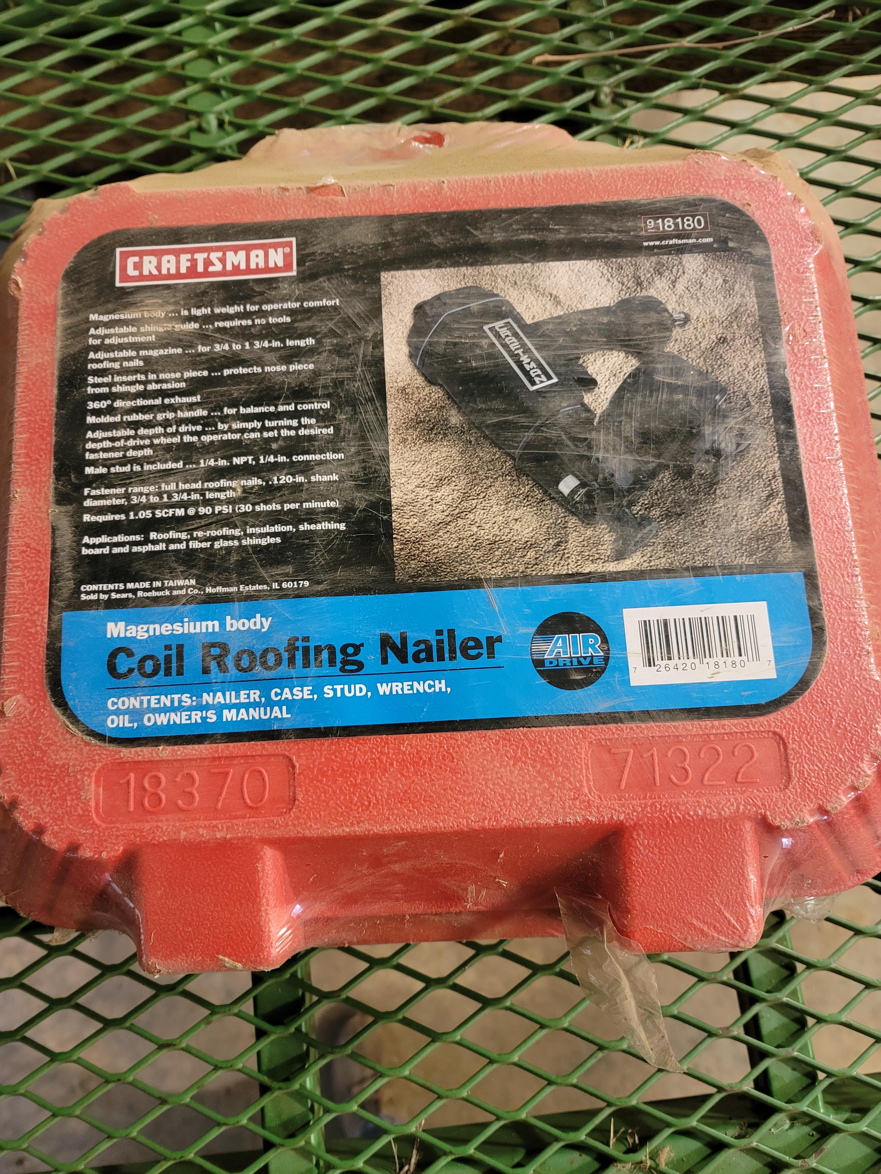 NIB Craftsman coil roofing nailer