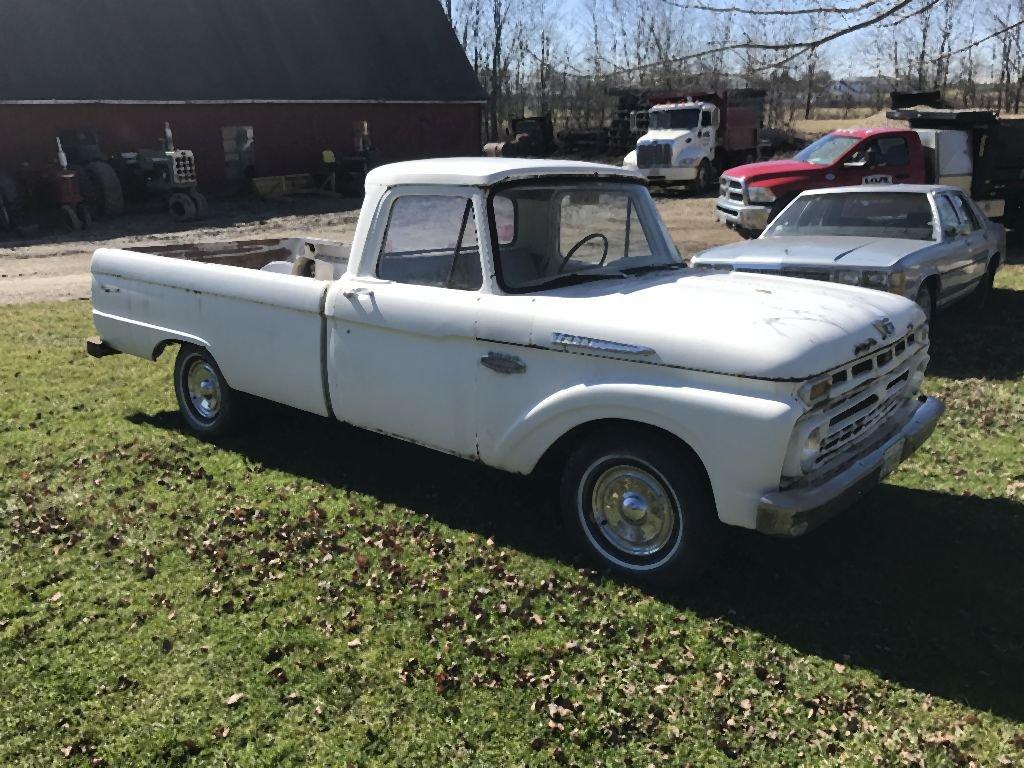 1965 White Ford F-100 Truck 3 speed with Overdrive