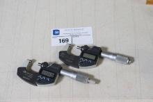 (2) Mitutoyo digital micrometer caliper