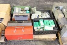 Skids of shims, bearings, fittings, & tool boxes