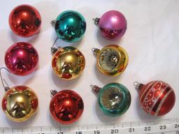 Lot Of 14 Glass Christmas Balls, Made in USA, 9oz