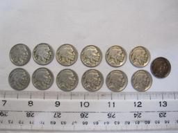 13 US Buffalo/Indian Head Nickels, 3 oz