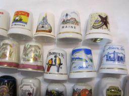 Lot of Collectible Thimbles, most from Eastern United States and Carribbean Islands, 12 oz