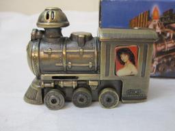 Vintage Train Lighter with working lights and sounds, marked G.U., in original box, Oct 2002, 6 oz
