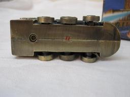 Vintage Train Lighter with working lights and sounds, marked G.U., in original box, Oct 2002, 6 oz