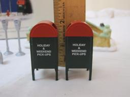 Ceramic Holiday Scene Pieces including Department 56 Village Utilities from the Original Snow